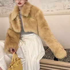 Womens Thick Faux Fur Short Jacket