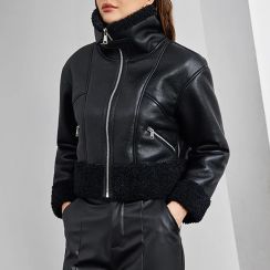 Womens Leather Short Jacket