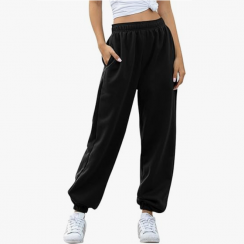 1 Pair Cinch Bottom Sweatpants High Waist Sporty Gym Athletic Fit Jogger Pants With Pockets