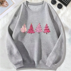 4 Pairs Long Sleeve Printing Streetwear Christmas Tree Hoodies