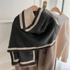 3 pcs Women Simple Style Commute Color Block Viscose Fiber Scarf