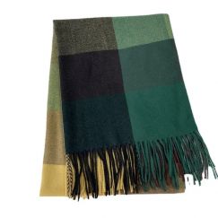 2 pcs Women Fashion Plaid Polyester Tassel Winter Scarves